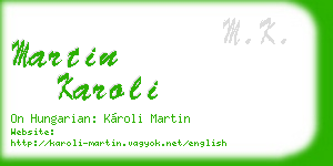 martin karoli business card